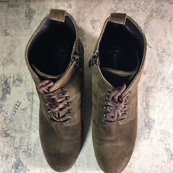 Aquatalia Chance Suede Lace-Up Wedge Boot, Forest (Olive) - Picture 4 of 13